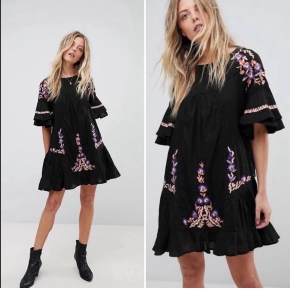 Free People Pavlo Cotton Embroidered Dress - Picture 1 of 15